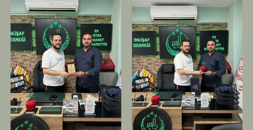 Aydın Kızılay Başkanı Sefa ŞIK Tarafımıza Plaket Takdim Etti